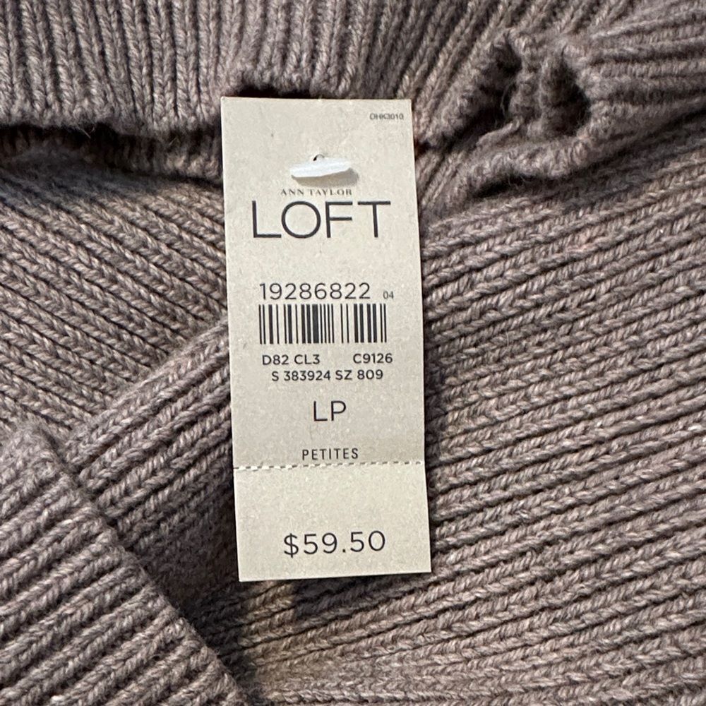 LOFT Women's Taupe Cowl Neck Sweater - Picture 2 of 4